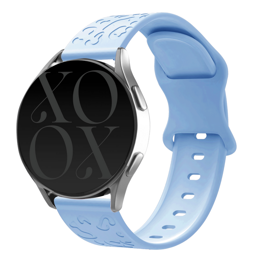 xoxo Wildhearts - Xiaomi Amazfit Bip / Bip S / Bip Lite / Bip Youth / Bip U / Bip U Pro / Bip 3 / Bip 3 Pro siliconen bandje Leopard Print - light blue