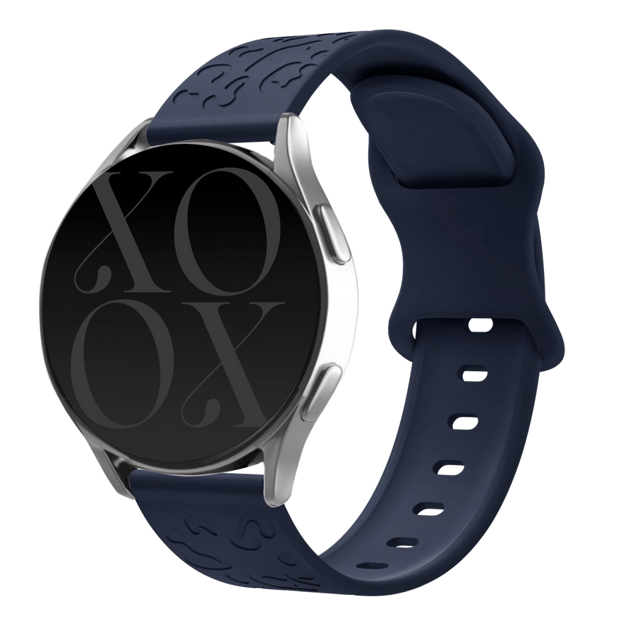 xoxo Wildhearts - Amazfit GTS 2 - 2e - 2 Mini siliconen bandje Leopard Print - midnight blue