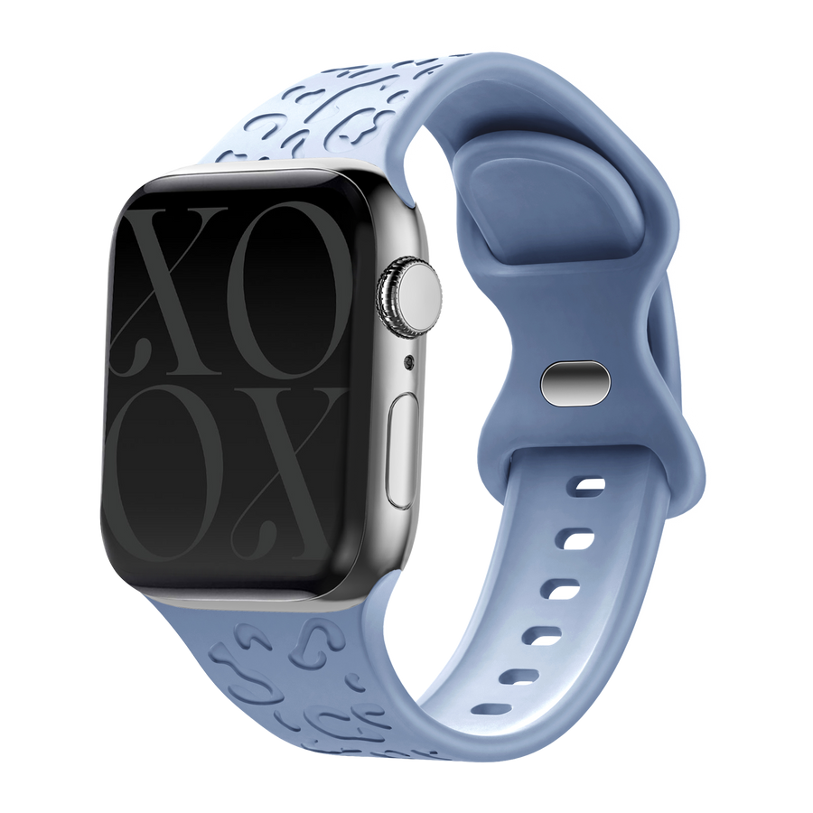 Apple Watch silicone strap Leopard Print - Light Blue