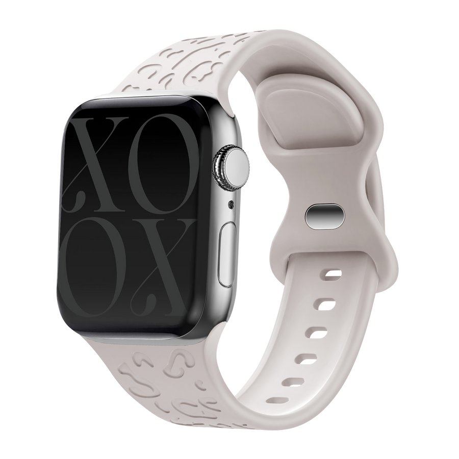 Apple Watch siliconen bandje Leopard Print - starlight