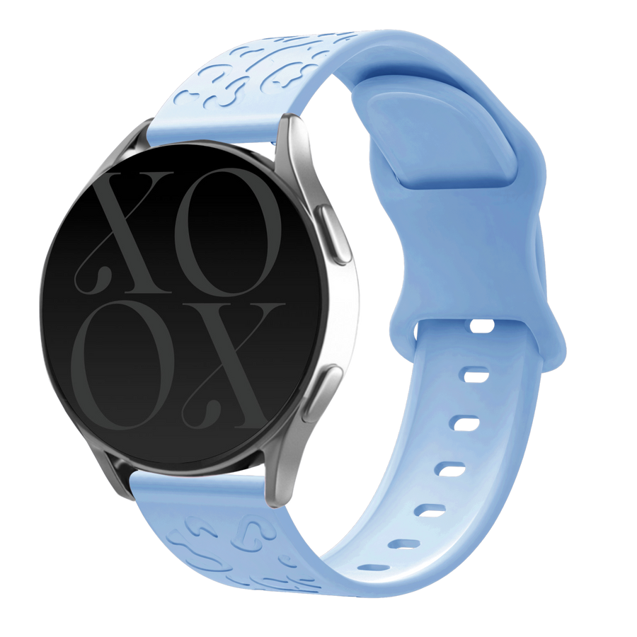 Bracelet Samsung Galaxy Watch 7 40mm Silicone Leopard Print - Bleu clair