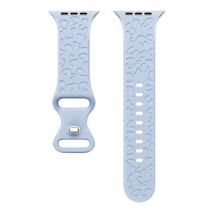 Apple Watch silicone strap Leopard Print - Light Blue