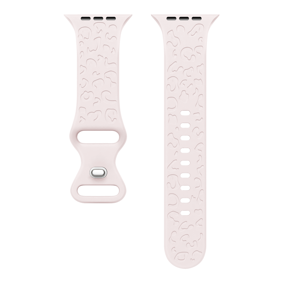 Apple Watch siliconen bandje Leopard Print - light pink - 44/45/46/49mm