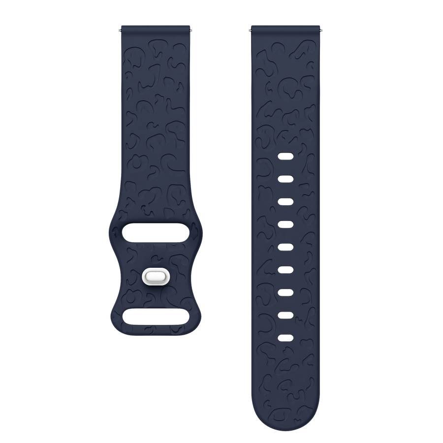Samsung Galaxy Watch Active 2 (40 & 44mm) Silicone strap Leopard Print - Midnight Blue