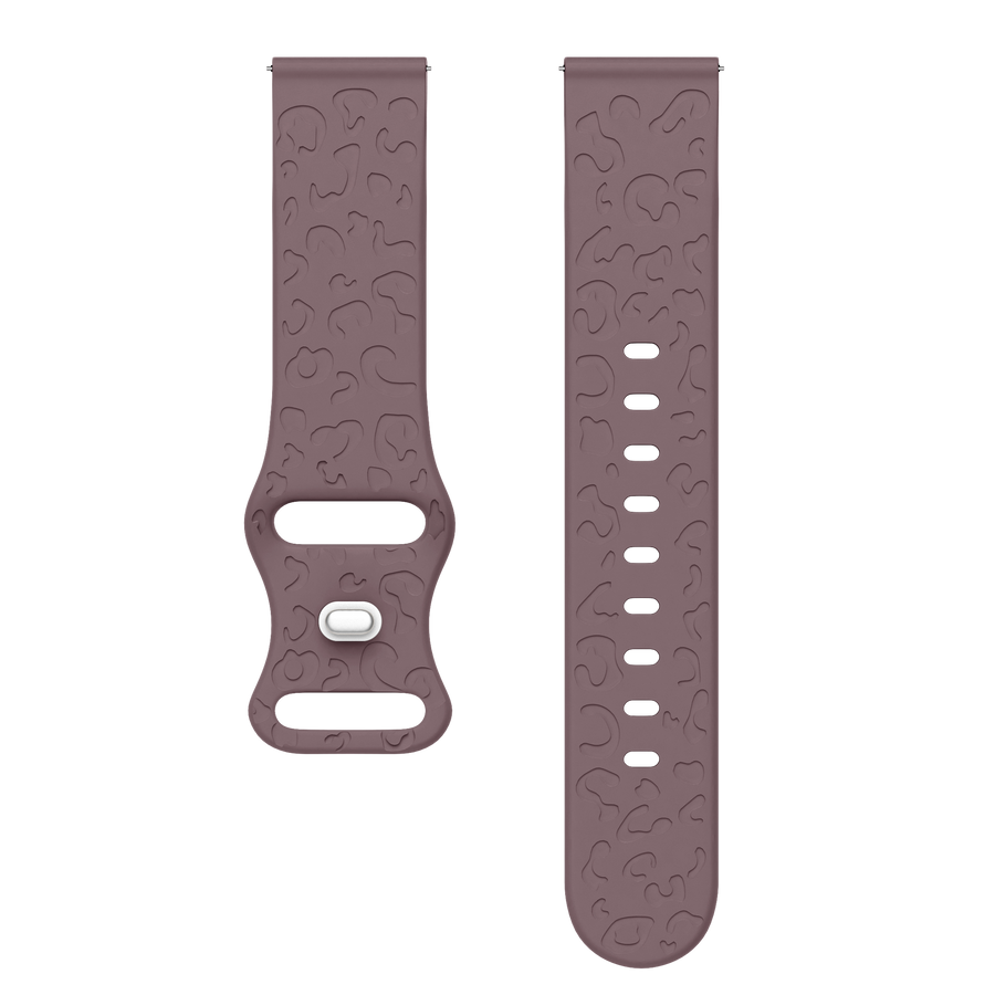 Samsung Galaxy Watch 4 44mm silicone strap Leopard Print - Berry Purple
