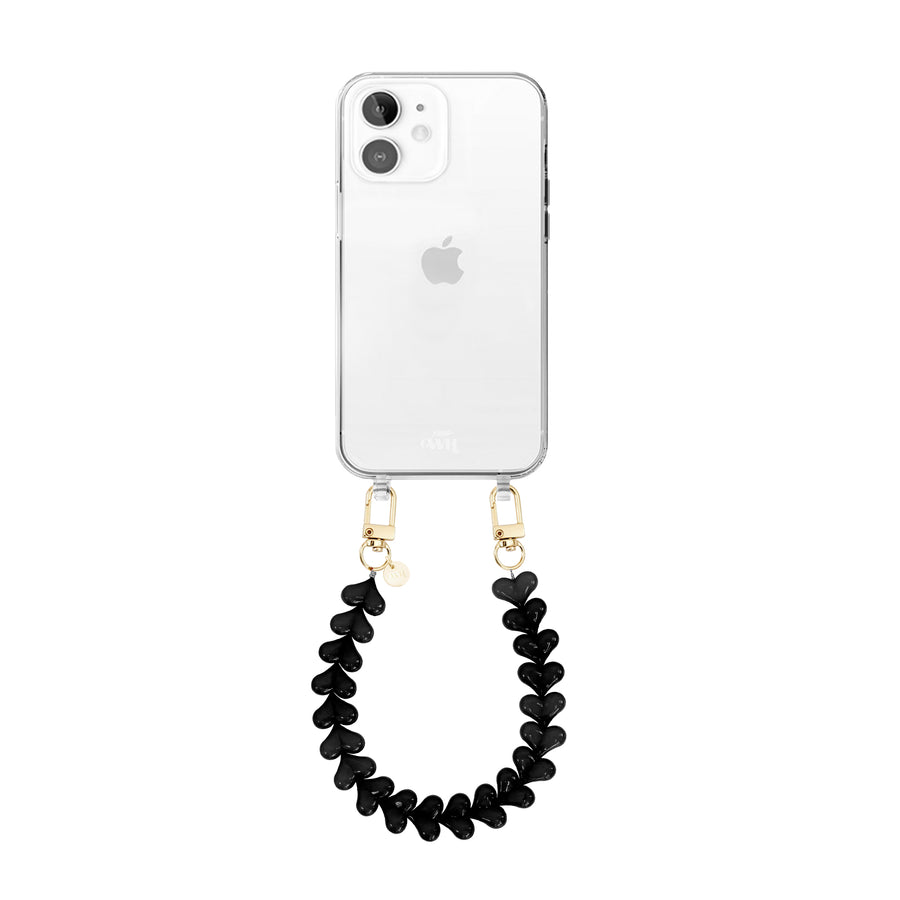 xoxo Wildhearts iPhone 11 - Funky Hearts (Black) Transparant Cord Case