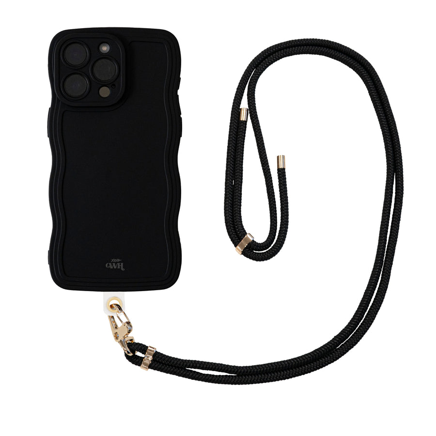 xoxo Wildhearts Wavy case Black with Cord - iPhone 14 Pro Max