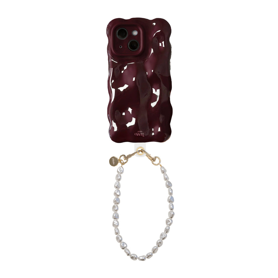 xoxo Wildhearts Bubbly case Burgundy with Cord - iPhone 14