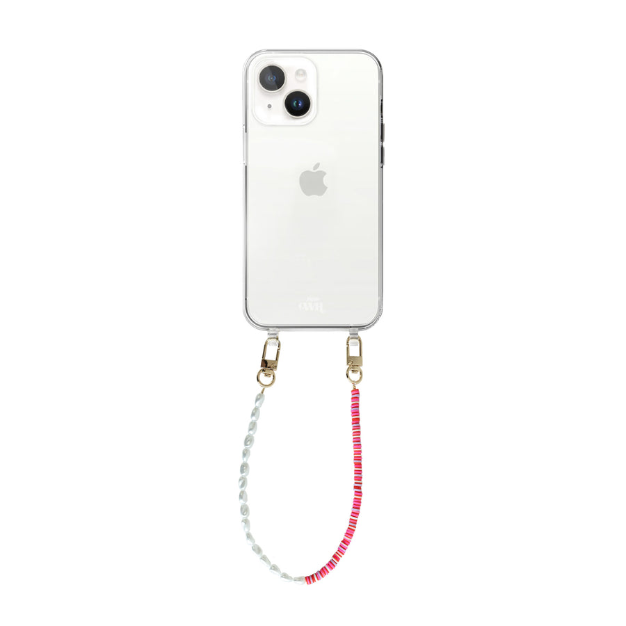 iPhone 15 Plus - Island Girl Transparant Cord Case - Short Cord