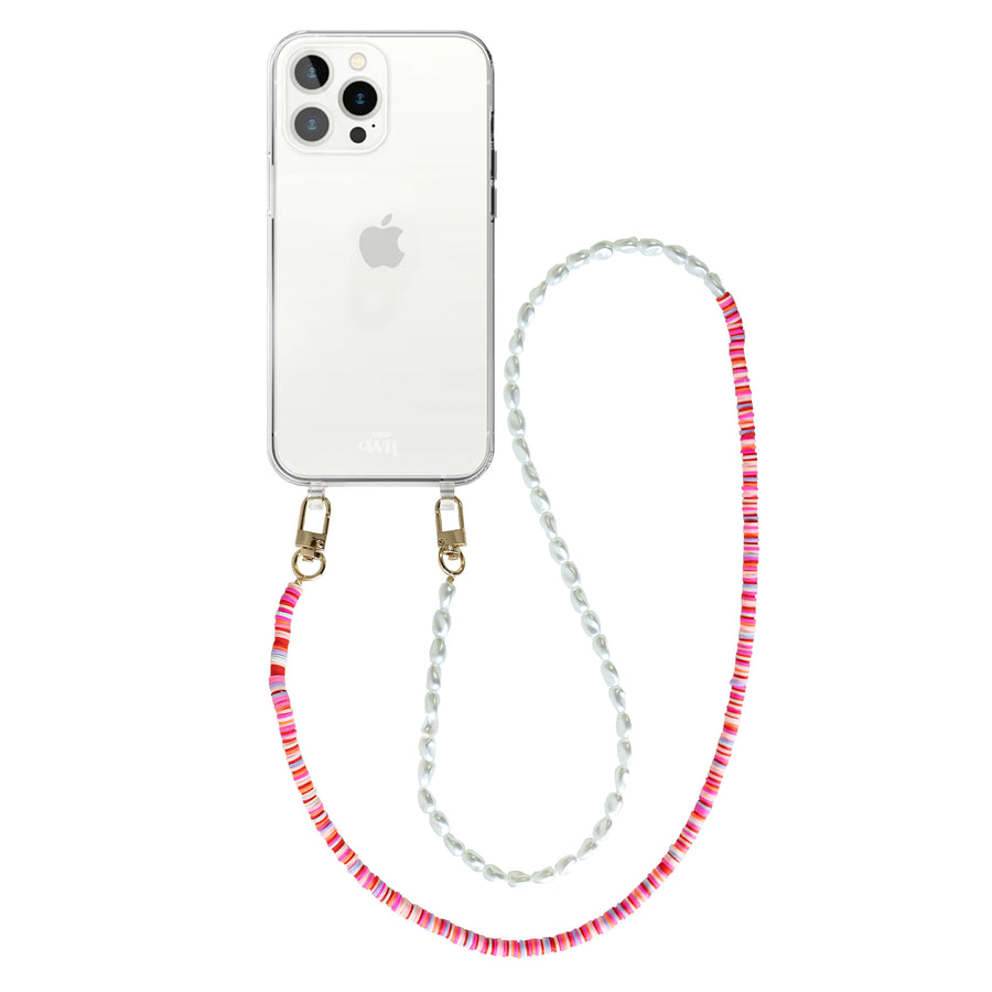 iPhone 15 Pro - Island Girl Transparant Cord Case - Long Cord