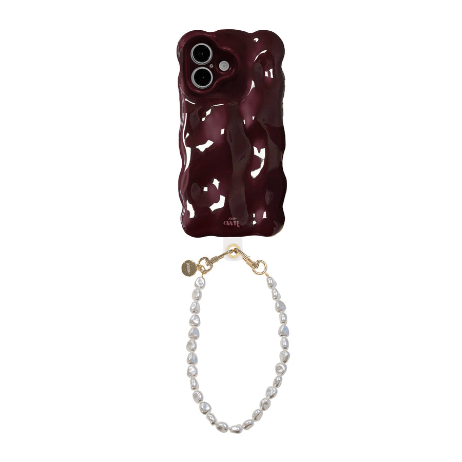 xoxo Wildhearts Bubbly case Burgundy with Cord - iPhone 16