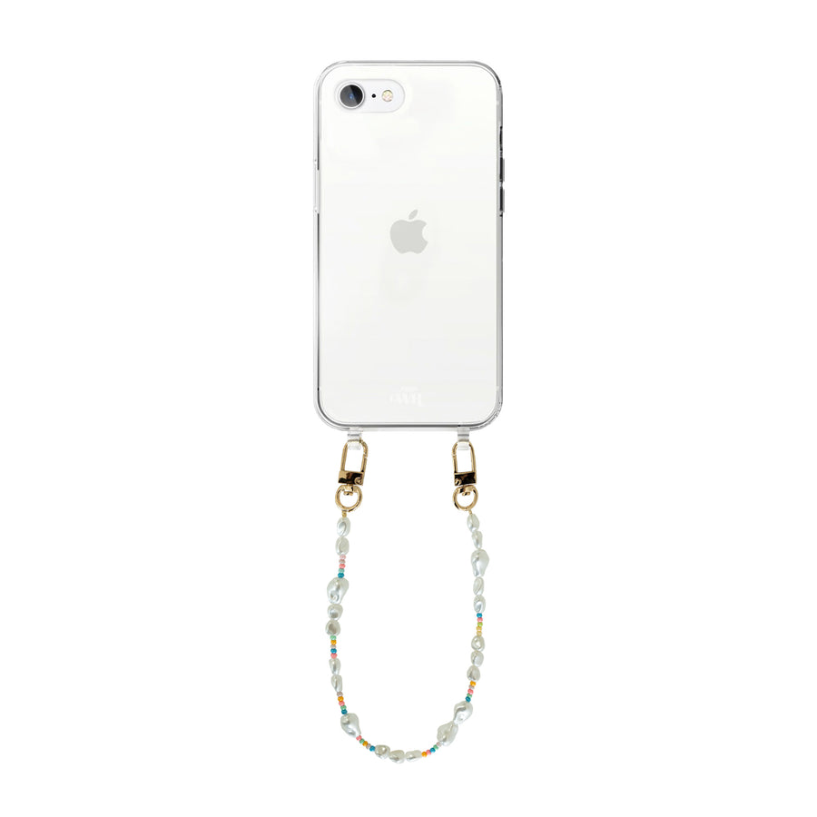 iPhone 7/8/SE 2020/2022 - Beachy Vibes Transparant Cord Case - Short Cord