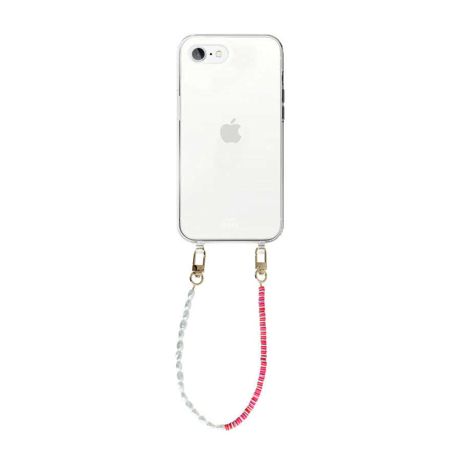 xoxo Wildhearts - iPhone 7/8/SE 2020/2022 - Island Girl Transparant Cord Case - Short Cord