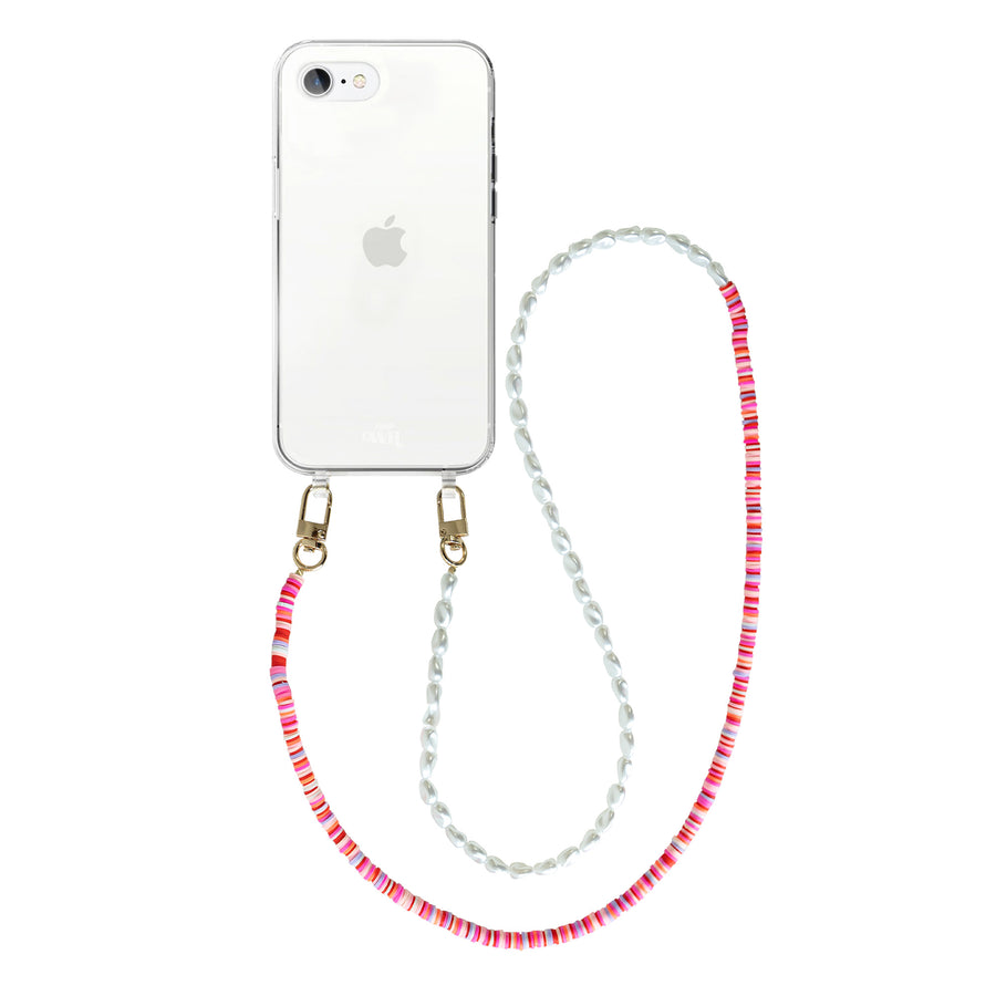 iPhone 7/8/SE 2020/2022 - Island Girl Transparant Cord Case - Long Cord