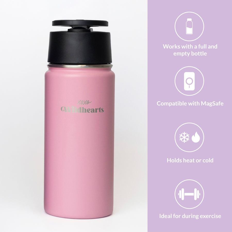 Water Bottle with MagSafe Ring - 500ml - 16oz (Pink)