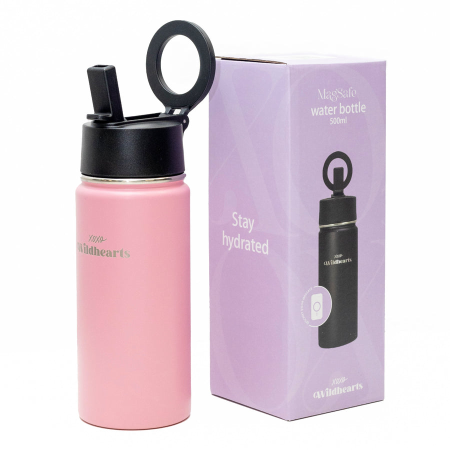 Water Bottle with MagSafe Ring - 500ml - 16oz (Pink)