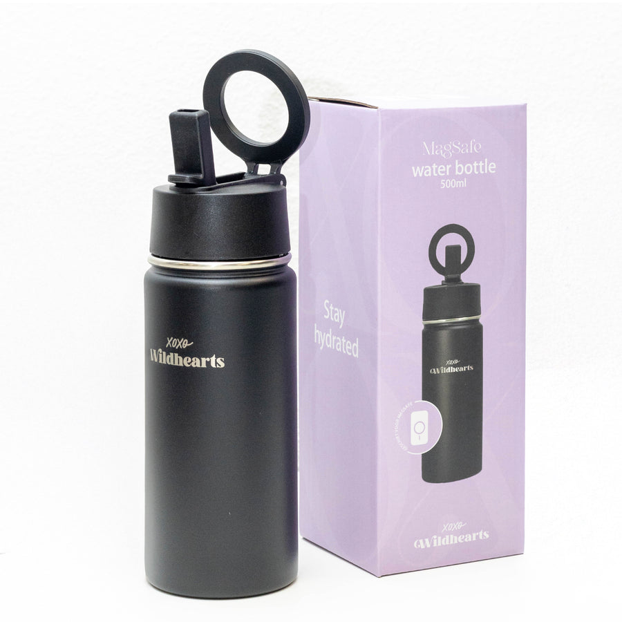 Water Bottle with MagSafe Ring - 500ml - 16oz (Black)