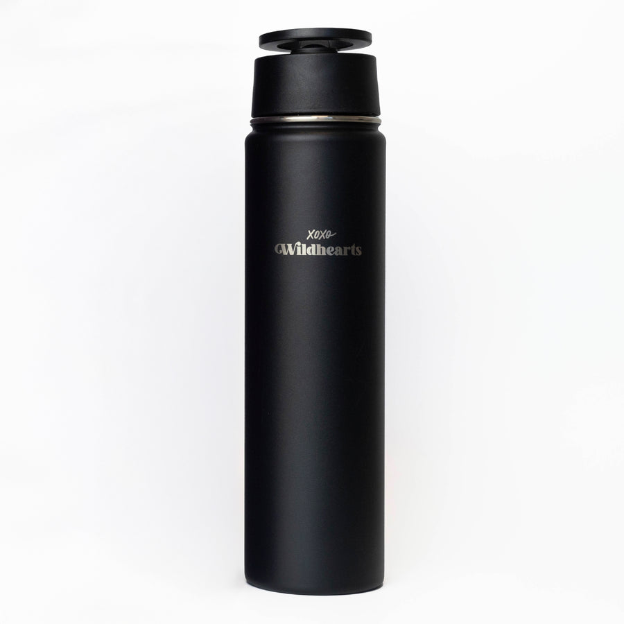 xoxo Wildhearts Water Bottle with MagSafe Ring - 700ml - 25oz (Black)