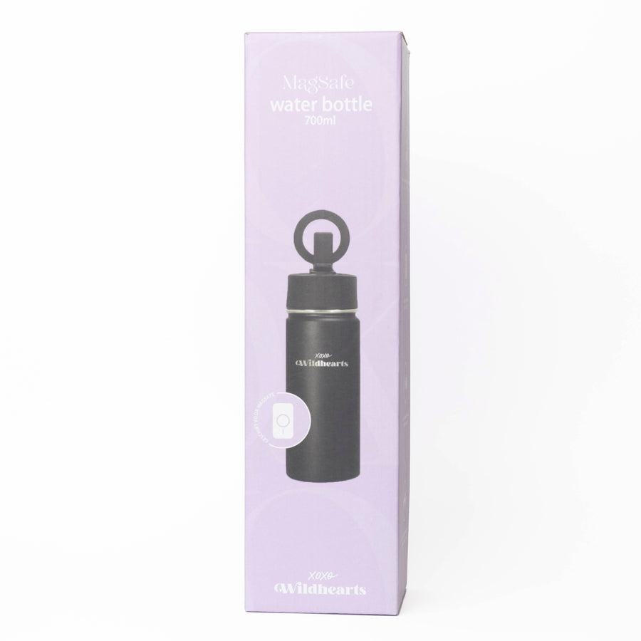 xoxo Wildhearts Water Bottle with MagSafe Ring - 700ml - 25oz (Black)