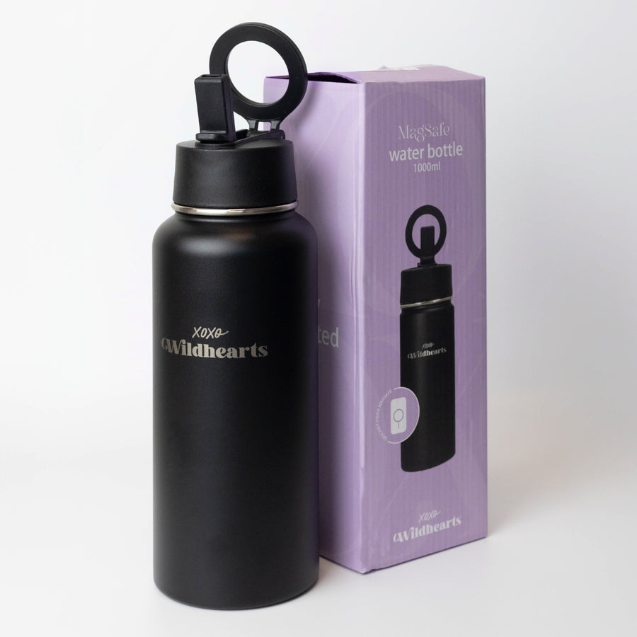 Water Bottle with MagSafe Ring - 1000ml - 32oz (Black)