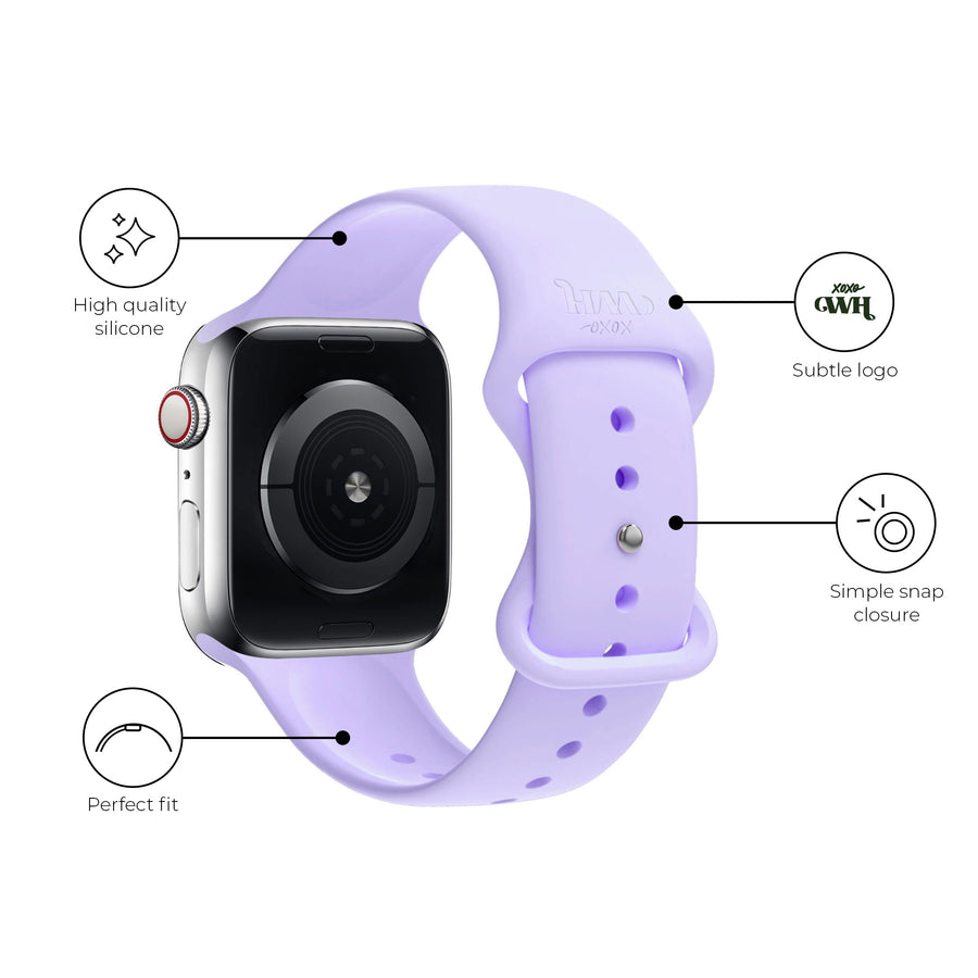 Apple Watch siliconen bandje paars - 44/45/46/49mm