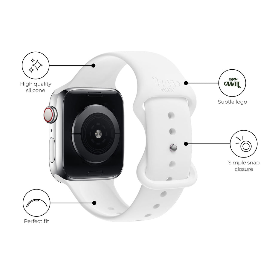 xoxo Wildhearts - Apple Watch siliconen bandje wit - 38/40/41/42mm