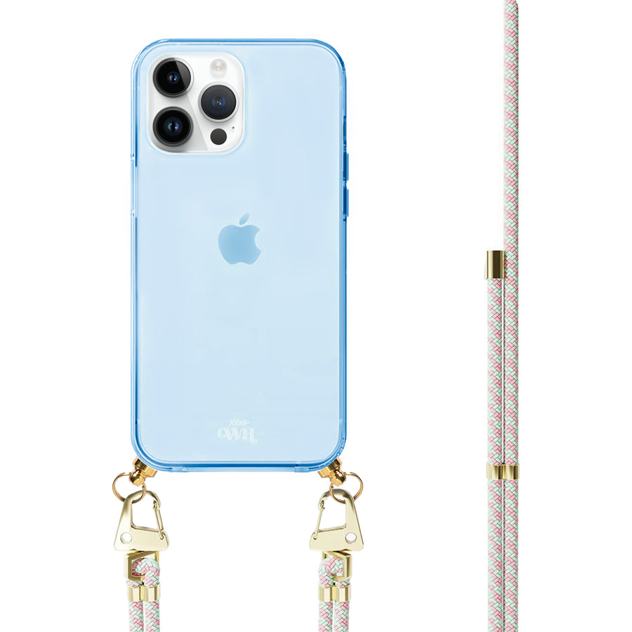 Aqua Pink Cord Case Blue