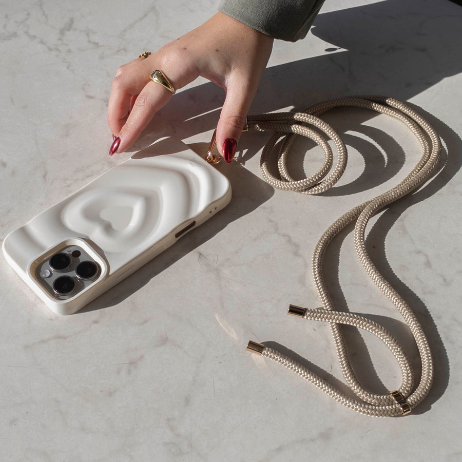 Biggest Love Creme Cord Case - iPhone 16