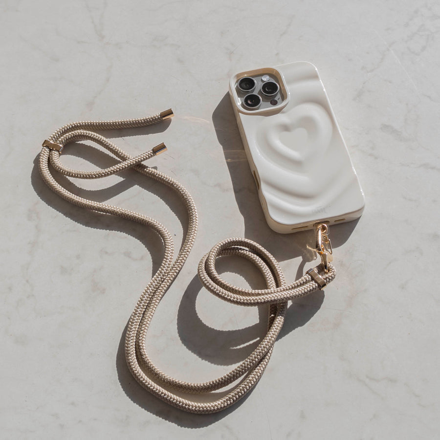 Biggest Love Creme Cord Case - iPhone 16