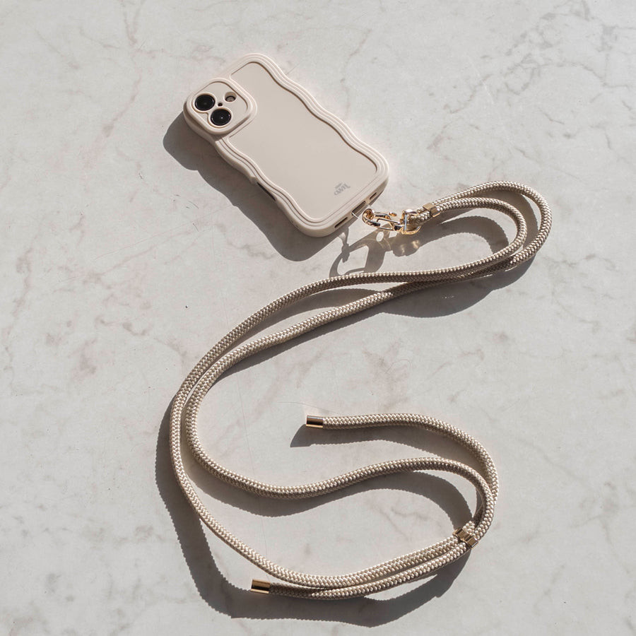 xoxo Wildhearts Wavy case Beige with Cord - iPhone 13 Pro Max