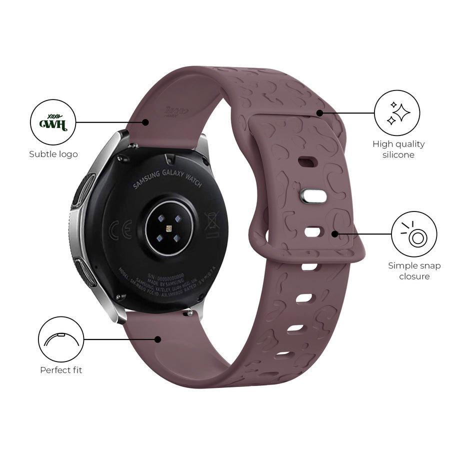 Amazfit GTS 3 silicone strap Leopard Print - Berry Purple