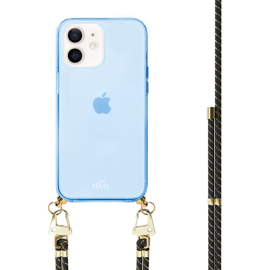 iPhone 12 - Gold Goddess Cord Case Blue