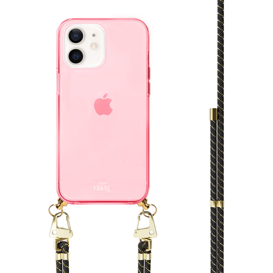 iPhone 12 - Gold Goddess Cord Case Pink