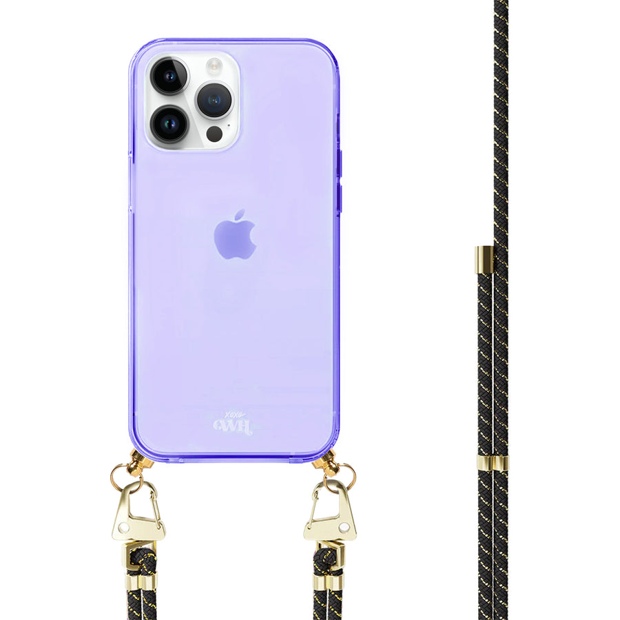 iPhone 14 Pro - Gold Goddess Cord Case Purple