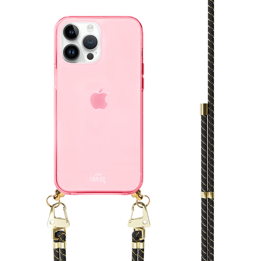 iPhone 14 Pro - Gold Goddess Cord Case Pink