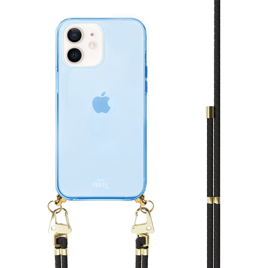 iPhone 12 - Black & Gold Cord Case Blue