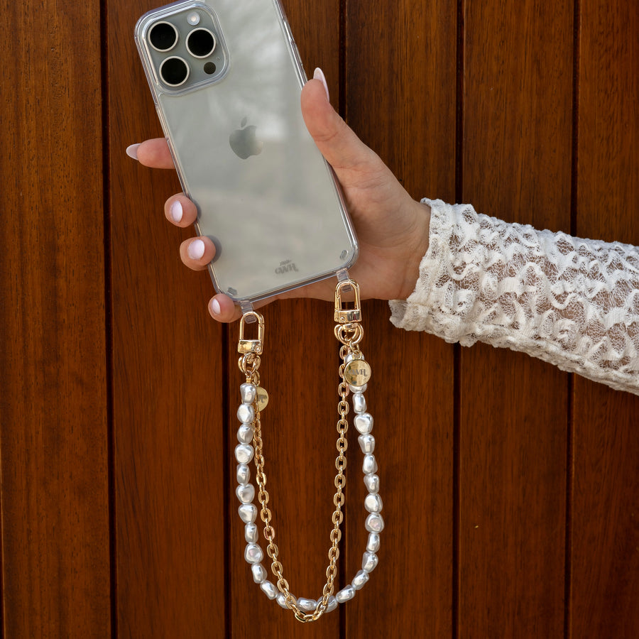 iPhone 14 Plus - Dreamy Transparant Cord Case - Short Cord