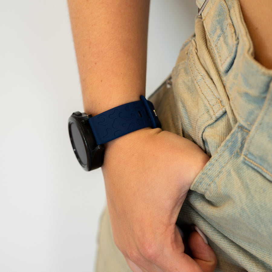 Bracelet Polar Pacer Silicone Leopard Print - Midnight Blue