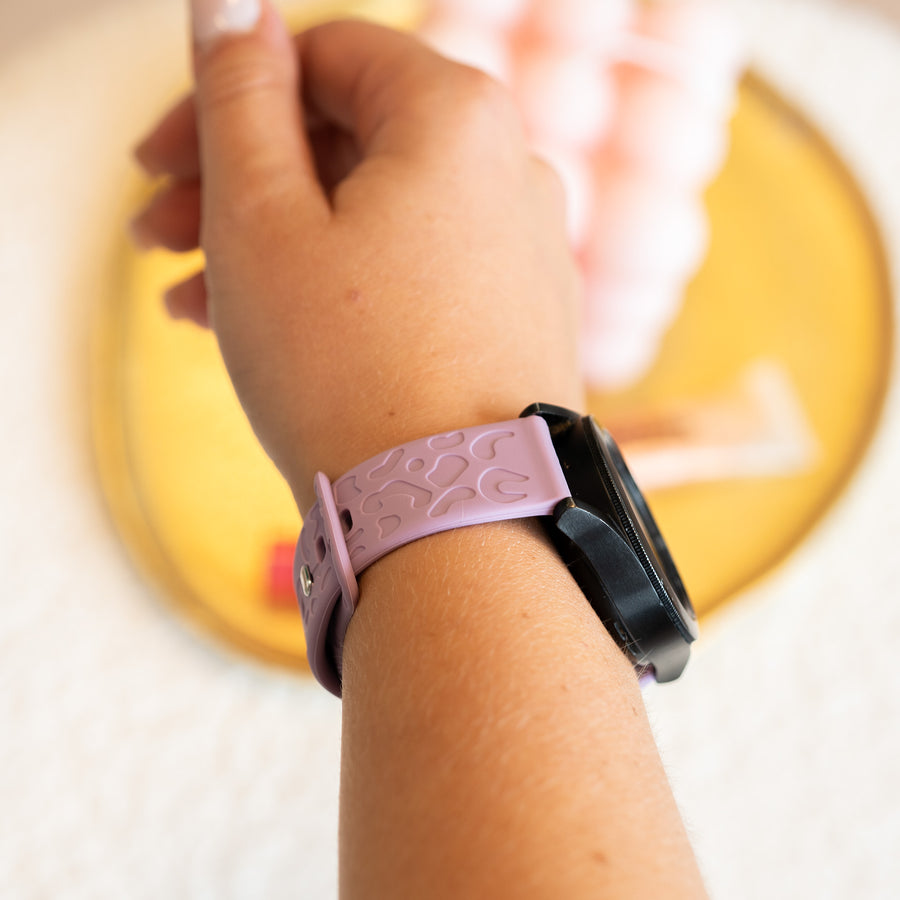 Amazfit GTS (1) Silikonband Leopard Print - Lilac