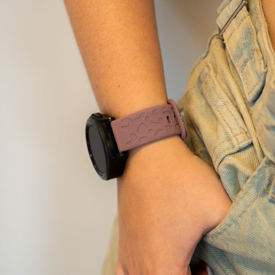 Amazfit GTS (1) Silikonband Leopard Print - Berry Purple