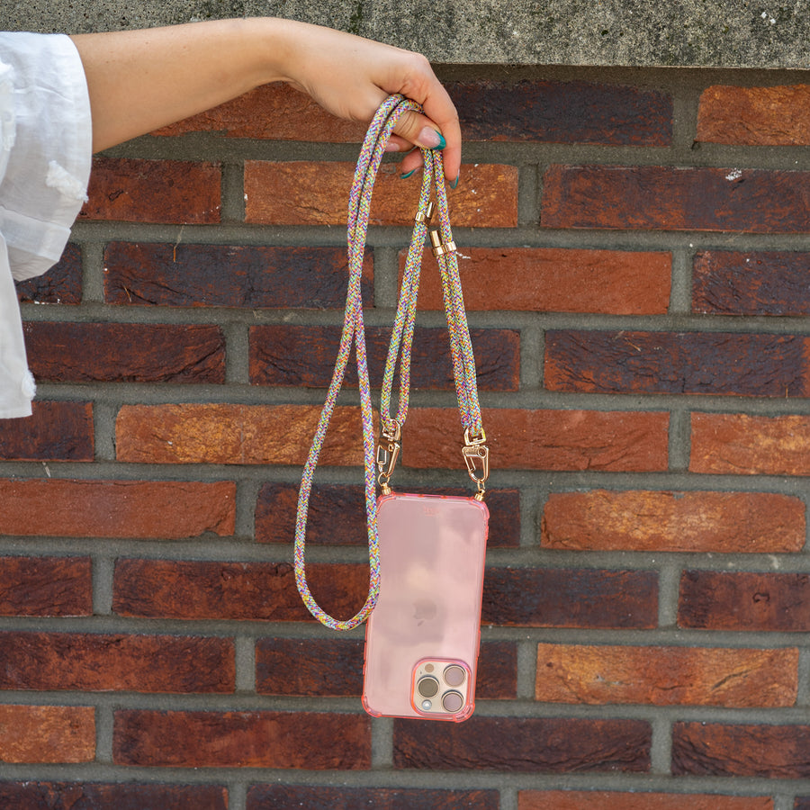 Rainbow Vibes Cord Case Pink