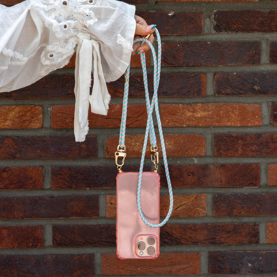 Aqua Pink Cord Case Pink