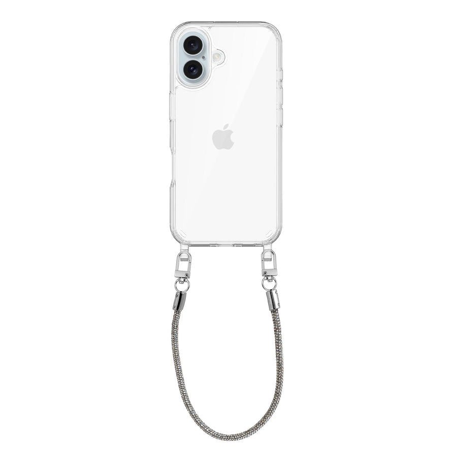 iPhone 16 - Silver Diamonds Transparant Cord Case