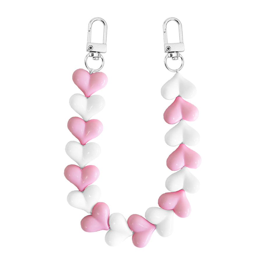 Funky Hearts Charm Cord (pink and white)