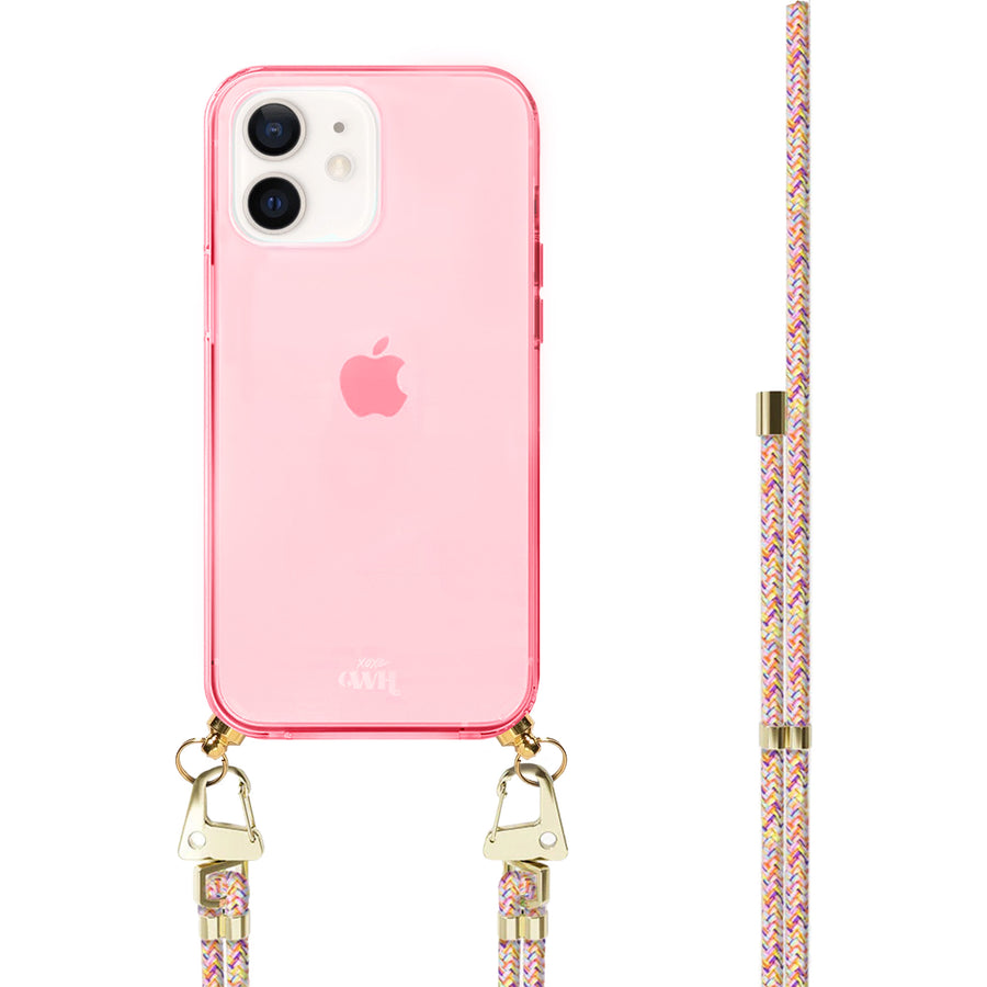 iPhone 11 - Rainbow Vibes Cord Case Pink