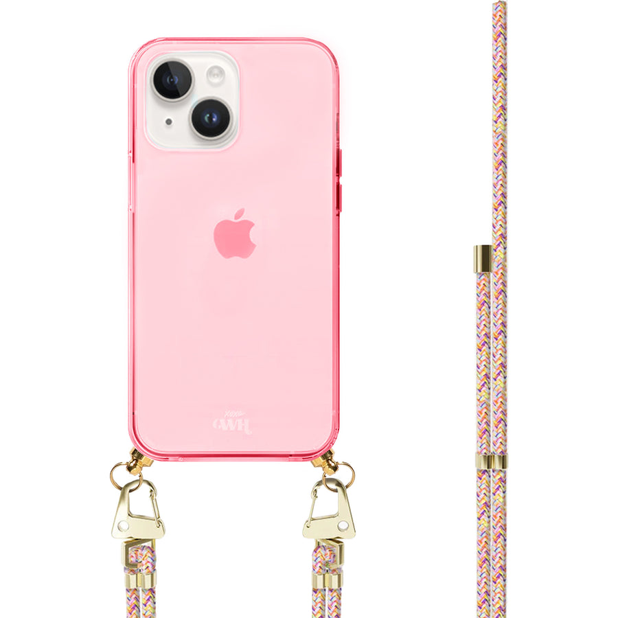 iPhone 13 - Rainbow Vibes Cord Case Pink