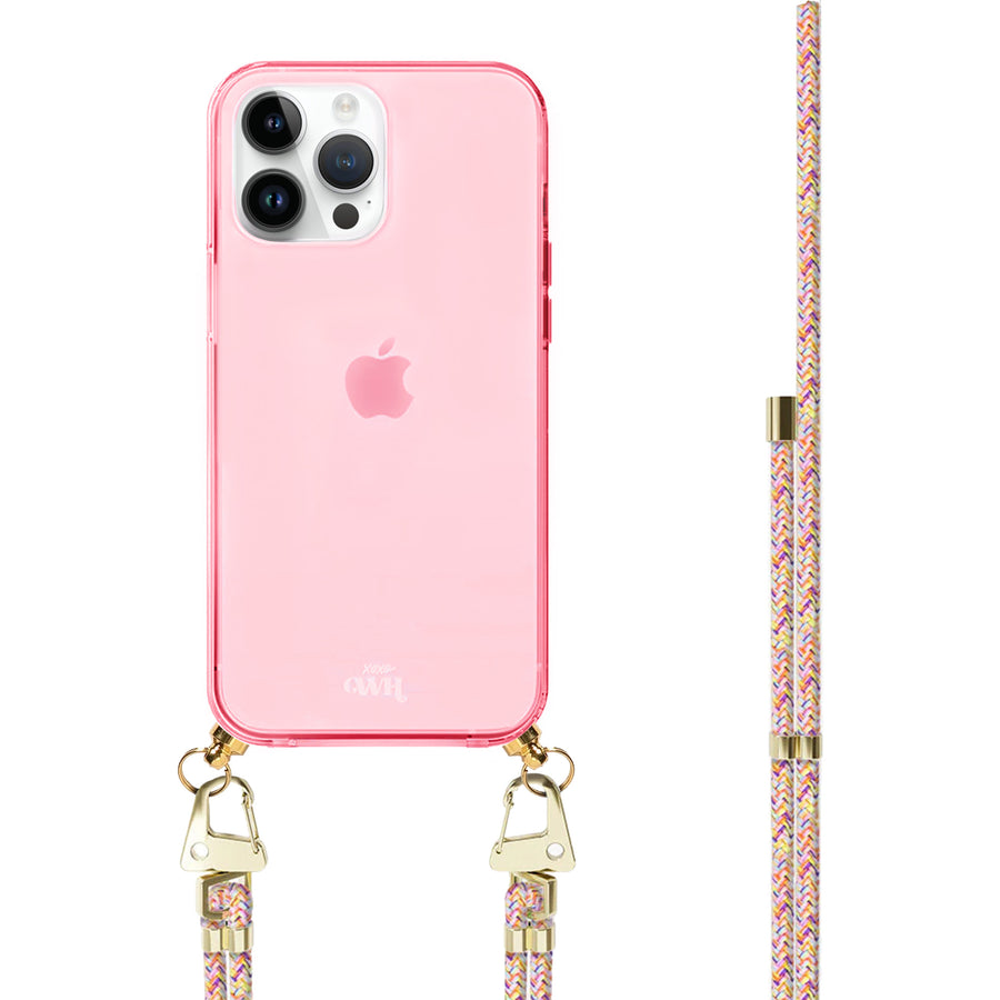 Rainbow Vibes Cord Case Pink