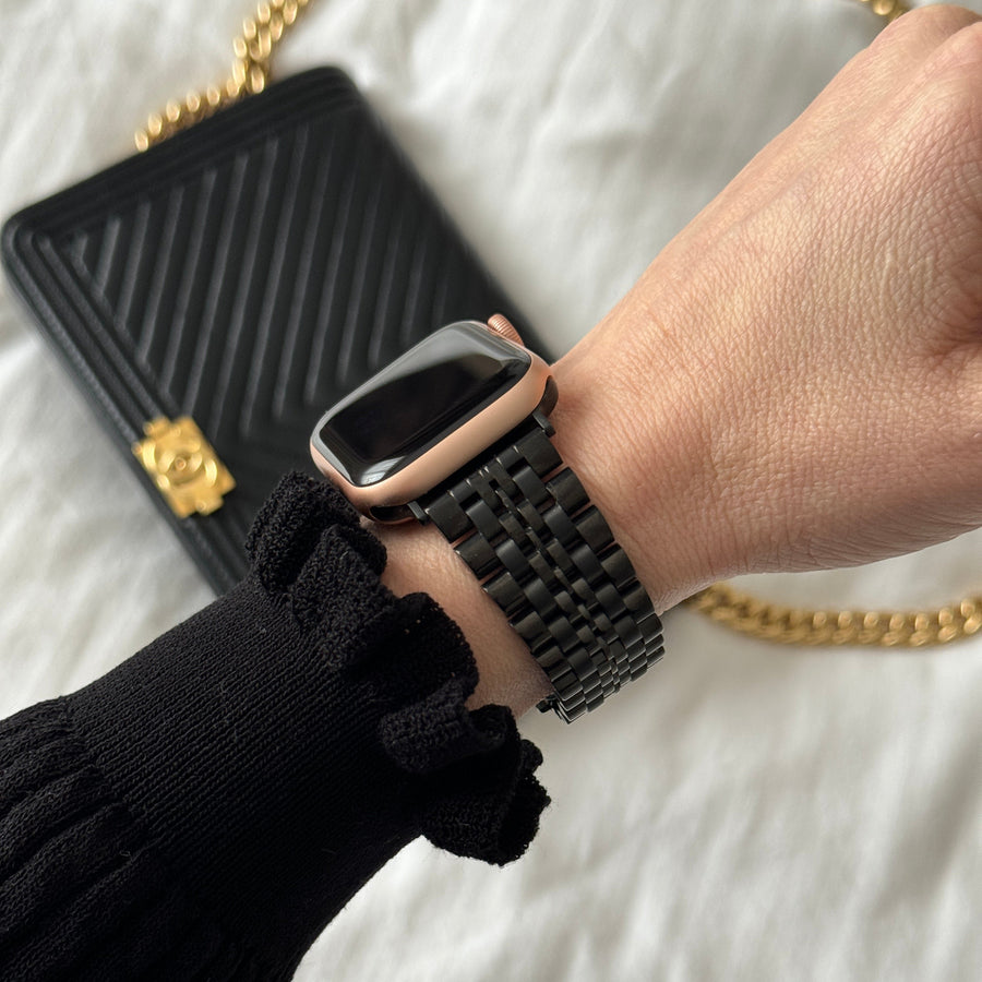 Bracelet acier Apple Watch noir