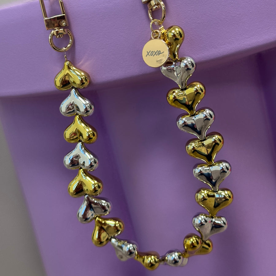 xoxo Wildhearts Funky Hearts Charm Cord (gold and silver)