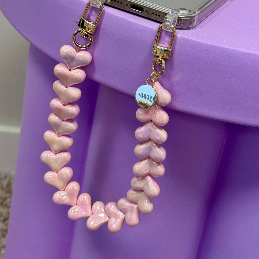 Funky Hearts Charm Cord (pink metal)